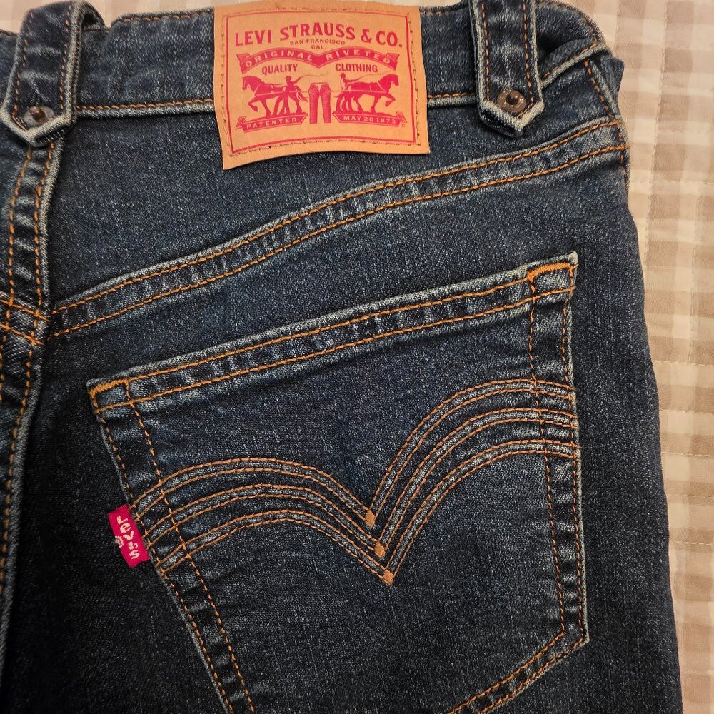 Levi's Wedgie Straight Leg Dark Denim Women's Jeans, Size 26"x28" - Picture 10 of 10